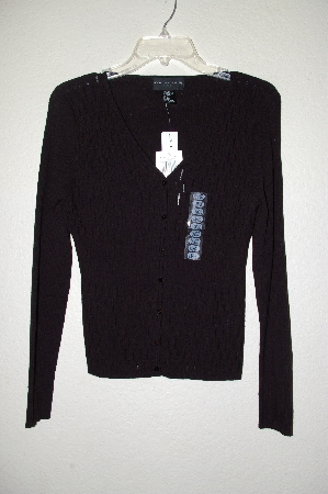 +MBADG #55-262  "August Silk Fancy Black Knit Cardigan"