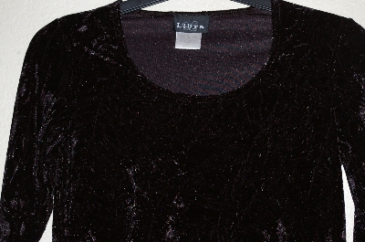 +MBADG #55-013  "Libra Fancy Black Crushed Velvet Stretch Top"