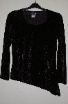 +MBADG #55-013  "Libra Fancy Black Crushed Velvet Stretch Top"