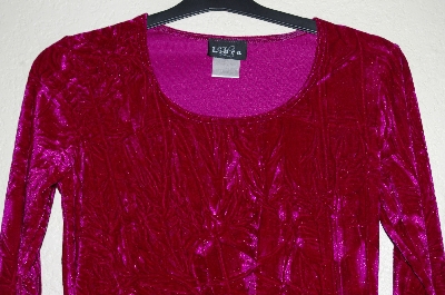 +MBADG #55-017  "Libra Fancy DK Pink Crushed Velvet Stretch Top"