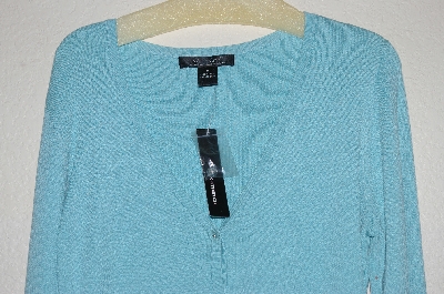 +MBADG #55-154  "C'est City Blue Knit Button Front Cardigan"