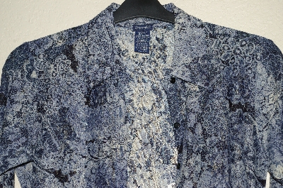 +MBADG #55-103  "Wrangler Fancy Blue Lace Stretch Western Shirt"
