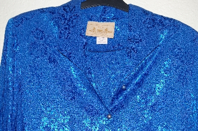 +MBADG #55-111  "New Frontier Fancy Blue Floral Western Shirt"