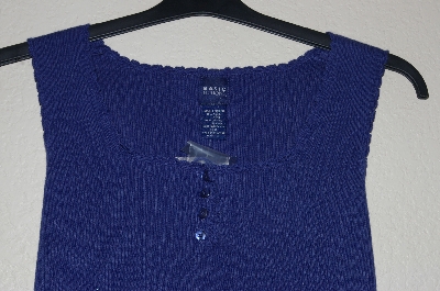 +MBADG #55-125  "Basic Editions Blue Knit Tank"
