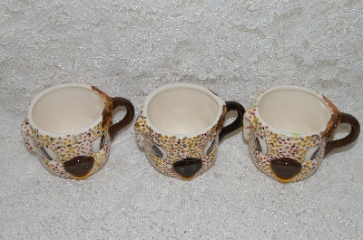 +MBADG #31-081  "1986 Set Of 3 Hand Painted Pig Coffee Cups"