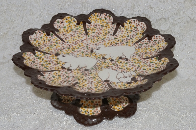 +MBADG #31-611 "1986 Hand Made Ceramic Pig Cake Server"