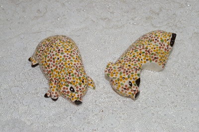 MBADG #99-251  "1986 Hand Made Ceramic Pig Salt & Pepper Shakers"