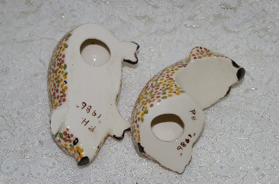 MBADG #99-251  "1986 Hand Made Ceramic Pig Salt & Pepper Shakers"