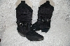 +MBAB #29-365  "1980's A.J. Valenci Fancy Black Leather Cowboy Boots"
