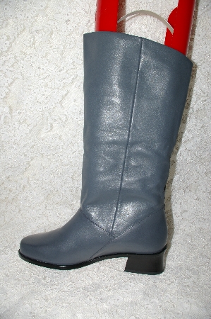 +MBAB #29-261  "Markon Grey Leather Round Toe Scrunch Boots"