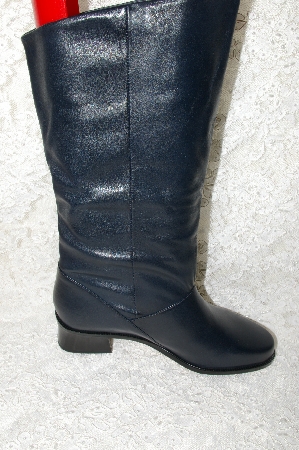 +MBAB #29-153  "Markon Black Leather Round Toe Scrunch Boots"