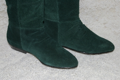 +MBAB #29-040  "Checkers By Betco Green Suede Scrunch Boots"