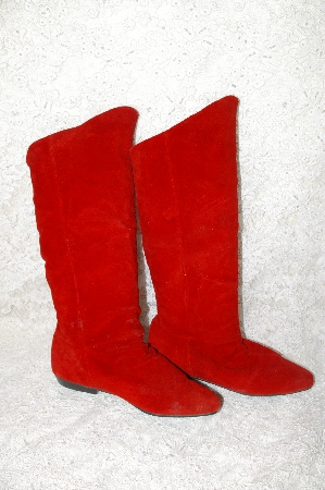 +MBAB #29-238  "Jasmin Red Suede Scrunch Boots"