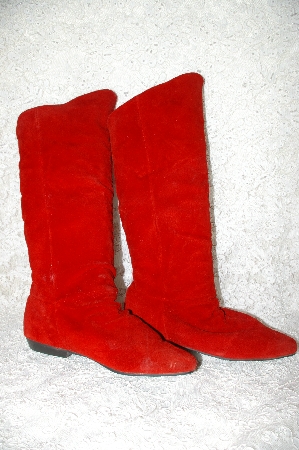 +MBAB #29-238  "Jasmin Red Suede Scrunch Boots"