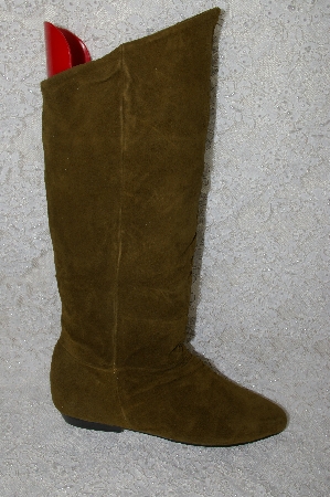+MBAB #29-030  "Jasmin Military Green Suede Scrunch Boots"