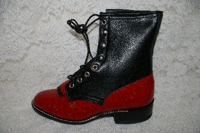 +MBAB #29-308  "Laredo Fancy Red/Black Leather Lacers"
