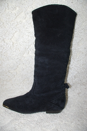 +MBAB #29-205  "Jasmin Black Suede Scrunch Boots"