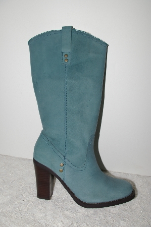 +MBAB #99-220  "Colin Stuart Blue Leather Tall Pull On Boots"