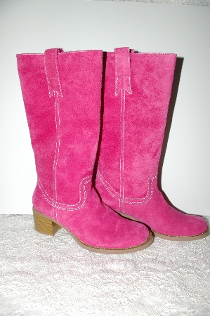 +MBAB #99-123  "Newport News 2007 Pink Ruby Suede Riding Boots"