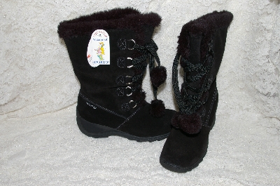 +MBAB #99-058  "Sporto "JoJo" Black Suede Lace Up Boots"