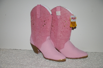 +MBAB   #99-152  "Dingo Pink Suede & Leather Cowboy Boots"
