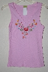 +MBAMG #25-010  "Jannette Pink Floral Embroidered Tank"
