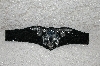 +MBAMG #167  "1980's Norstrom Fancy Black Glass Beaded Belt"