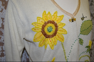 +MBA #7872   "StoryBook Knits Limited Edition Cream Colored SunFlower Sweater