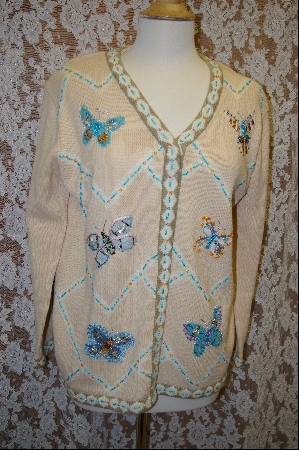 +MBA #7866   "StoryBook Knits Limited Edition Cream Colored Butterfly Sweater