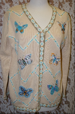 +MBA #7866   "StoryBook Knits Limited Edition Cream Colored Butterfly Sweater