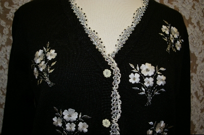 +MBA #7861   "StoryBook Knits Limited Edition Black Floral Bouquet Sweater