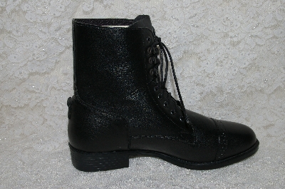 +MBANF #314  "On Course Black Leather Lace Up Western Boots"