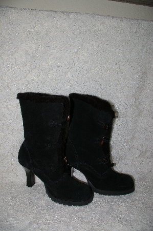 +MBANF #306  "Venus USA Fancy High Heeled Black Suede Boots"