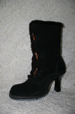 +MBANF #306  "Venus USA Fancy High Heeled Black Suede Boots"