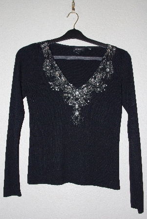 +MBANF #607  "Radzoli Fancy Bead Embelished Black Sweater"