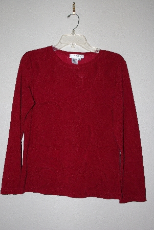 +MBANF #614  "Coldwater Creek Fancy Embossed Red Stretch Top"