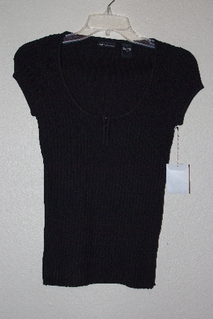 +MBANF #622  "Moda Black Short Sleve Knit Top"
