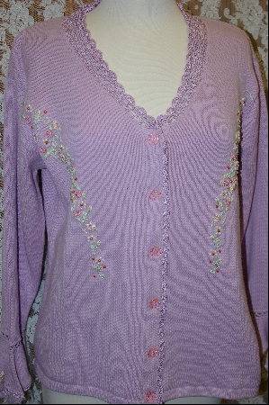 +MBA #7890   "StoryBook Knits Limited Edition Lavender Floral Embroidered Sweater