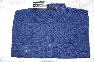 +MBAMG #11-0687  "Manisha Navy Blue Cotton Shirt"