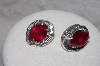 +MBAMG #11-0923  "L Bennette Faceted Created Ruby Sterling Earrings"