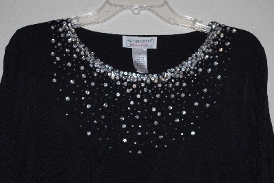 +MBAMG #79-042  "Victor Costa Occasion 3/4 Sleve Sweater With Bead & Sequin Detail"