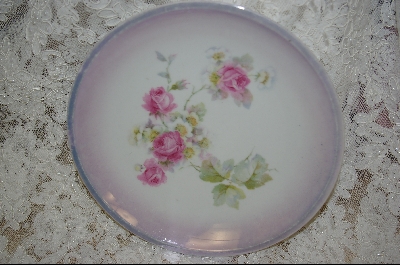 +MBA "Hand Painted Small Pink Rose Plate