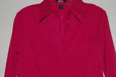 +MBADG #11-098  "Express Stitch Womens Dark Pink Button Front Blouse"